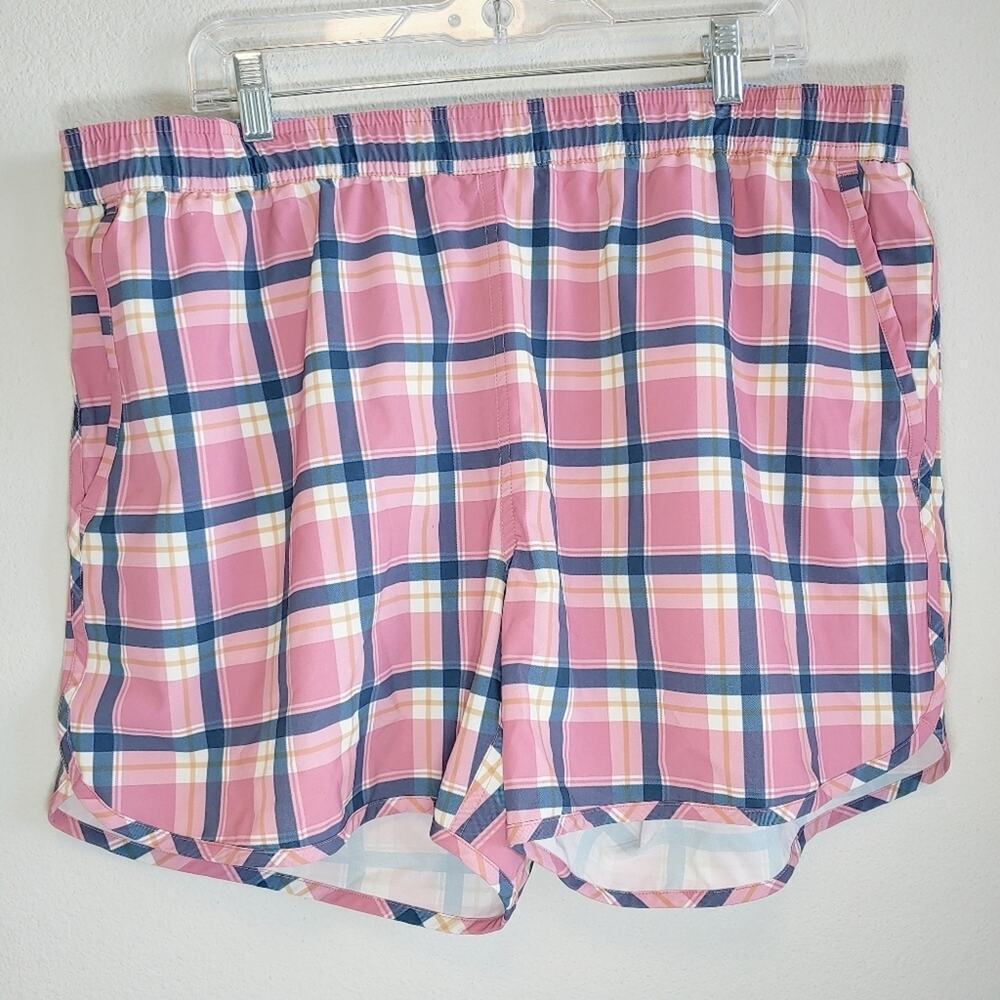Bonobos Men's Curved Hem Plaid Swim Trunks Sz XL